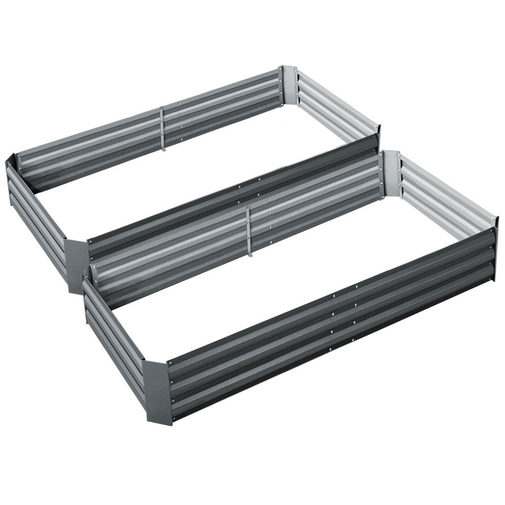 Greenfingers Garden Bed 2PCS 210X90X30cm Galvanised Steel Raised Planter
