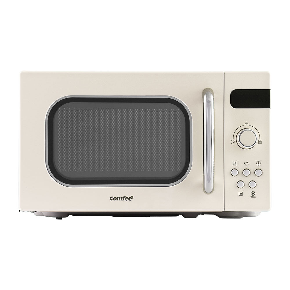 Comfee 20L Microwave Oven 800W Countertop Kitchen 8 Cooking Settings Cream