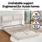 Artiss Queen Bed Frame RGB LED Floating Beds Adjustable Headboard Beige White