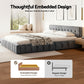 Artiss King Size Bed Frame Plush Soft Headboard Velvet Platform Base for Modern Bedrooms Grey
