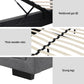 Artiss Bed Frame Queen Size Gas Lift Grey TIYO