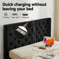 Artiss Double Bed Frame Storage Charging Station Upholstered 3 Drawers USB Type-C