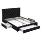 Artiss Double Bed Frame Storage Charging Station Upholstered 3 Drawers USB Type-C