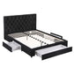 Artiss Queen Bed Frame Storage Charging Station Upholstered 3 Drawers USB Type-C