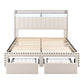 Artiss Queen Upholstered Bed Frame with Shelf Storage Drawers Charging Station Mood Lighting Linen