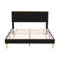 Artiss Queen Bed Frame Upholstered Adjustable Headboard Mood Lighting Heavy Duty Black Velvet