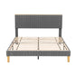 Artiss Queen Bed Frame Upholstered Adjustable Headboard Mood Lighting Heavy Duty Grey Velvet