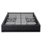 Artiss Double Bed Frame with Storage Drawers RGB Lights Charging Station Upholstered Fabric