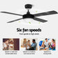 Devanti 52'' Ceiling Fan w/Light w/Remote Timer - Black
