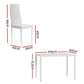 Artiss Dining Chairs and Table Dining Set 4 Chair Set Of 5 White