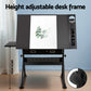 Artiss Drawing Desk Stool Set Drafting Table Adjustable Angle Tilt Drawers Black