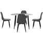 1 Artiss Dining Table and 4 Chairs Set Marble Grey