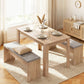 Artiss 3 Piece Dining Sets, 120cm Wooden Dining Table and 2 Upholstered Chairs Set, Space-Saving Modern Kitchen Dining Suite for Home Apartment (Oak)