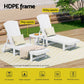 Gardeon Sun Lounge Lounger Table and Chairs Beach Chair Adirondack HDPE Patio Outdoor Furniture Wheels White