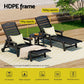 Gardeon Sun Lounge Lounger Beach Chair HDPE Patio Outdoor Furniture with Wheels Black