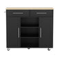 Artiss Kitchen Island Trolley Rolling Serving Cart Storage Drawer Cabinet 100cm Black