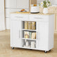 Artiss Kitchen Island Trolley Rolling Serving Cart Storage Drawer Cabinet 100cm White