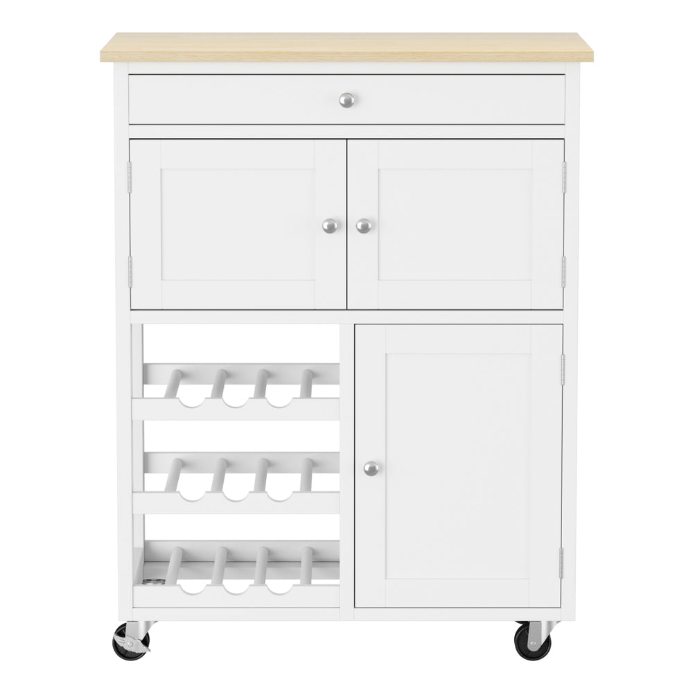 Artiss Kitchen Island Trolley Rolling Serving Cart Storage Cart Drawer Cupboard