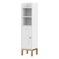 Artiss Bathroom Storage Cabinet Floor Organizer Toilet Corner Adjustable Shelf with Door White