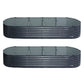 2x Green Fingers Raised Garden Bed 320X80X42cm Oval Planter Box Container Galvanised
