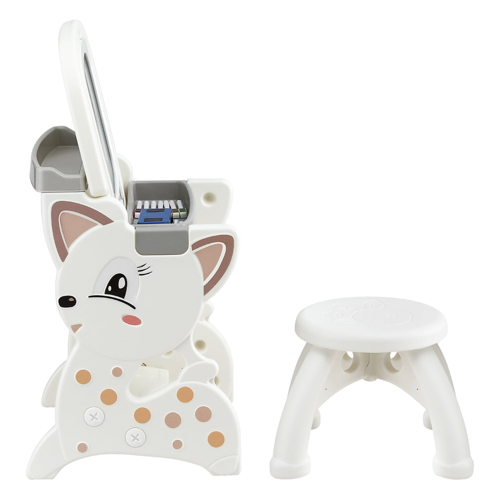 Keezi Kids Table and Chair Set 2 in 1 Easel Desk Stool w/ LCD Writing Tablet