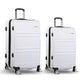 Wanderlite 2pc Luggage Trolley Set Suitcase Travel TSA Carry On Hard Case Lightweight White