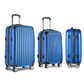 Wanderlite 3pcs LuggageTrolley Set Travel Suitcase Storage Organiser Carry On Hard Case TSA Lightweight Blue