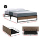 Artiss Bed Frame Metal Frame Queen Size Bed Base 2 Drawers OSLO