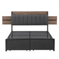 Artiss Metal Bed Frame Queen Size with 2-Tier Hidden Storage with Charging Station