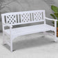 Gardeon Wooden Garden Bench 3 Seat Patio Furniture Timber Outdoor Lounge Chair White