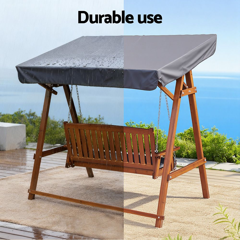 Gardeon Wooden Swing Chair Garden Bench Canopy 3 Seater Outdoor Furniture