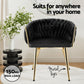 Artiss 1x Dining Chair Armchair Cafe Kitchen Lounge Chairs Velvet Weaving Black