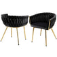 1 Set of 2 Artiss Dining Chairs Velvet Armchair Black