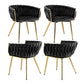 1 Set of 4 Artiss Dining Chairs Velvet Armchair Black