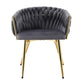 Artiss 1x Dining Chair Armchair Cafe Kitchen Lounge Chairs Velvet Weaving Grey