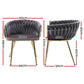 1 Set of 2 Artiss Dining Chairs Velvet Armchair Grey