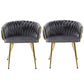 1 Set of 2 Artiss Dining Chairs Velvet Armchair Grey