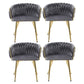 1 Set of 4 Artiss Dining Chairs Velvet Armchair Grey