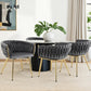 1 Set of 4 Artiss Dining Chairs Velvet Armchair Grey