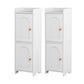 Artiss 2x Bathroom Storage Cabinet 2-Tier Slim Toilet Organizer Adjustable White