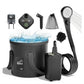 Portable Camping Shower, 6000mAh Rechargeable Outdoor Shower Pump 4 Spray Modes & Speeds, Ipx7 Waterproof, LED Display, Portable Shower for Camping, Car & Pet - Gray - Size 5.3-gallon bucket and spray gun