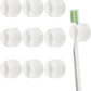 Toothbrush Holder - 10 Pieces - Holder - Bathroom - With Suction Cup - Washbasin - Shelf - Storage - Holder - Hygienic - Bathroom Gadgets - Bathroom Accessory - Wall Mounting - No Drilling Required - Plastic - Toothbrush - White
