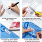 200 pcs iron-on name labels with pen - washable labels - woven labels for clothing, school uniforms, bags, towels, hats, gloves, scarves