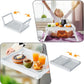 Folding table - Multifunctional folding table for home - Folding bamboo bedside table - Can be used as a dining table, TV table, laptop table, snack table, sofa table or work table - White