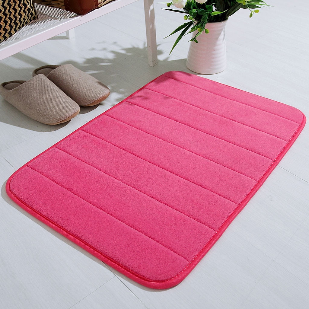 Tyidzon Soft Absorbent Bath Mat Non Slip Bathroom Rugs Quick Dry Washable Bathroom Rug for Home Bathroom Entrance Shower Floor 20 x 32 Inch Hot Pink