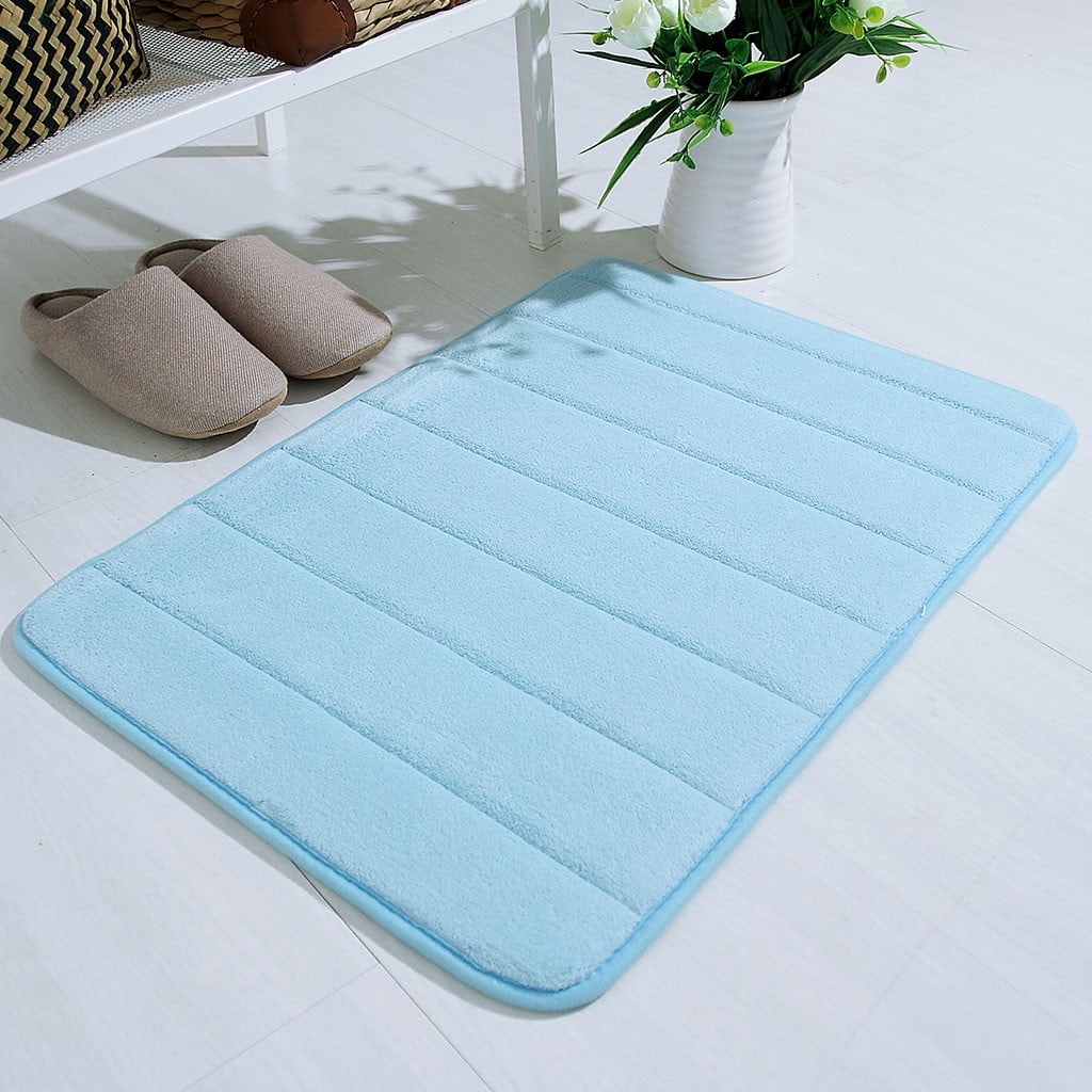 Tyidzon Soft Absorbent Bath Mat Non Slip Bathroom Rugs Quick Dry Washable Bathroom Rug for Home Bathroom Entrance Shower Floor 20 x 32 Inch Light blue