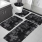 PALIFEUR Tie-Dye Bathroom Rugs Sets, Non-Slip Bath Mat Set 5 Piece, Soft Comfortable Washable Bathroom Mat Set, Quicker Dry Bathroom Rug with Toilet Rug Black