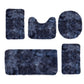 PALIFEUR Tie-Dye Bathroom Rugs Sets, Non-Slip Bath Mat Set 5 Piece, Soft Comfortable Washable Bathroom Mat Set, Quicker Dry Bathroom Rug with Toilet Rug Dark Blue