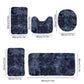PALIFEUR Tie-Dye Bathroom Rugs Sets, Non-Slip Bath Mat Set 5 Piece, Soft Comfortable Washable Bathroom Mat Set, Quicker Dry Bathroom Rug with Toilet Rug Dark Blue