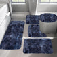 PALIFEUR Tie-Dye Bathroom Rugs Sets, Non-Slip Bath Mat Set 5 Piece, Soft Comfortable Washable Bathroom Mat Set, Quicker Dry Bathroom Rug with Toilet Rug Dark Blue